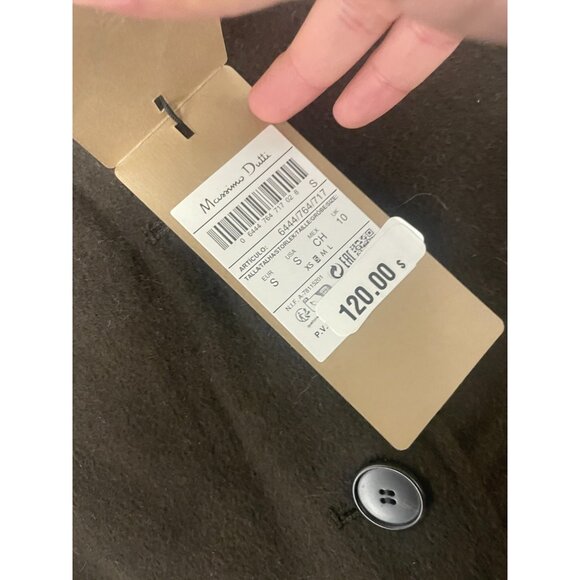 Massimo Dutti Womens Coat Jacket Small S Brown Short Textured Wool 6444/764 NWT - Picture 6 of 9